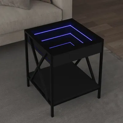 Gossi masuta de cafea cu led infinity, negru, 40x40x49 cm