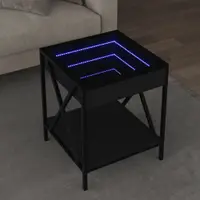 Gossi masuta de cafea cu led infinity, negru, 40x40x49 cm