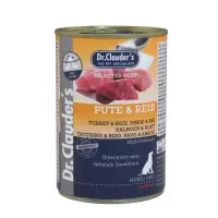 DR. CLAUDER'S Selected Meat, XS-XL, Curcan și Orez, conservă hrană umedă câini, (în suc propriu), 400g