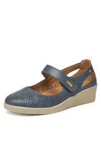 Pantofi dama - bleumarin - sintetic - inchidere velcro