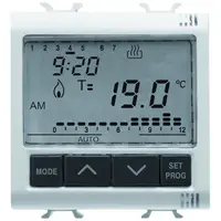 Termostat electronic cu programare zilnica/saptamanala 2 module Gewiss Chorus GW10703, alb