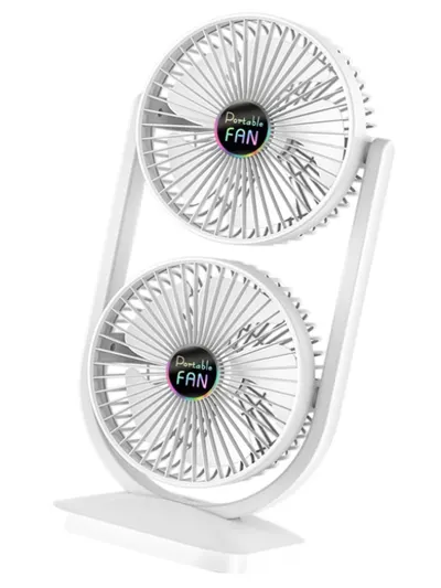 Ventilator de birou cu cap dublu silentios puternic reglabil cu 3 viteze