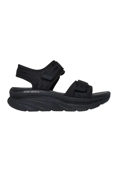 Sandale cu talpa wedge si inchidere velcro D'Lux Walker-Adored - Negru