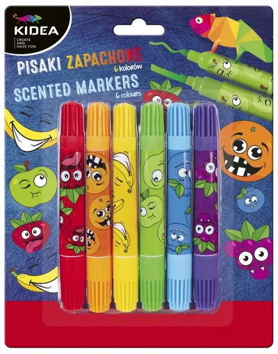 Set de markere parfumate cu două capete Kidea - 6 culori