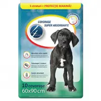 Covorase absorbante 4Dog 60 x 90 cm, 10 buc pachet