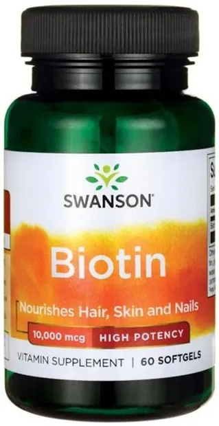 Biotin, 10000 mcg, 60 capsule moi, Swanson