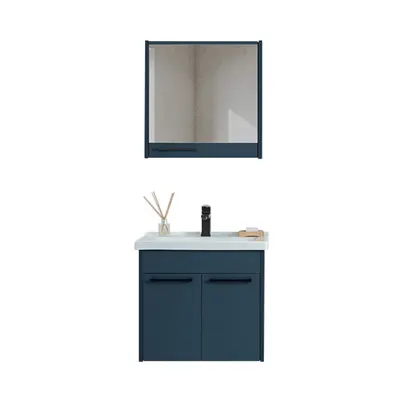 Set mobilier baie Sofia suspendat 3 piese albastru 65 cm