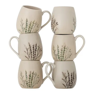 Căni bej 6 buc. din gresie 400 ml Bea – Bloomingville