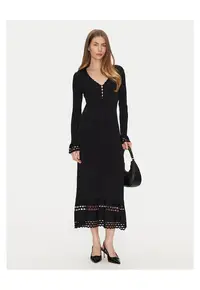 Rochie tricotata de dama negru - fabricata din material de calitate
