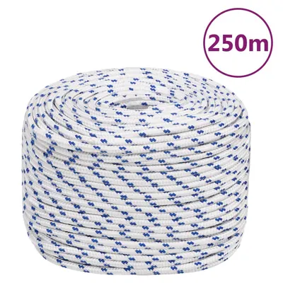 vidaXL Frânghie de barcă, alb, 6 mm, 250 m, polipropilenă