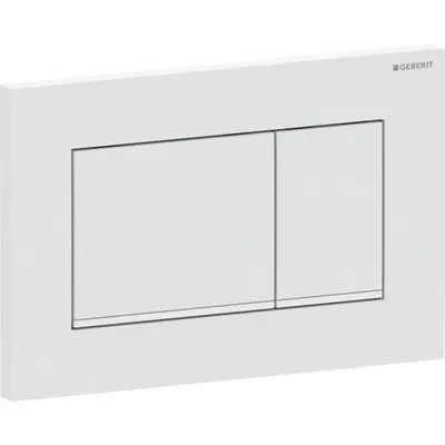 Clapeta actionare rezervor wc alb mat cu banda de design alb lucios Geberit Sigma20