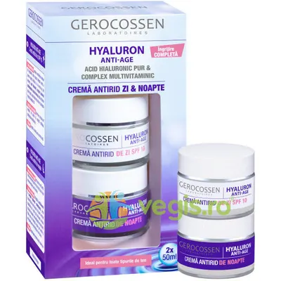 Crema Antirid de Zi SPF10 +Crema Antirid de Noapte Set Hyaluron 50ml+50ml