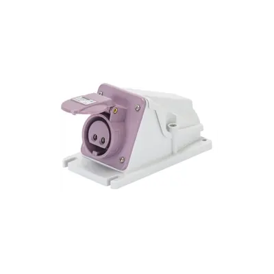 Priza Industriala Fixa Incastrabila in Perete la 90° 2p 16a Ip44 20-25v