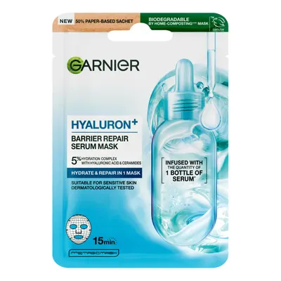 Masca servetel cu efect de hidratare Hyaluron Barrier Repair, 28g, Garnier