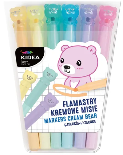 Carioci pastel Kidea - Ursuleți, 6 culori