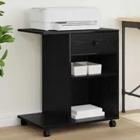 vidaXL Suport pentru imprimantă Stejar Negru 60 x 40 x 68,5 cm