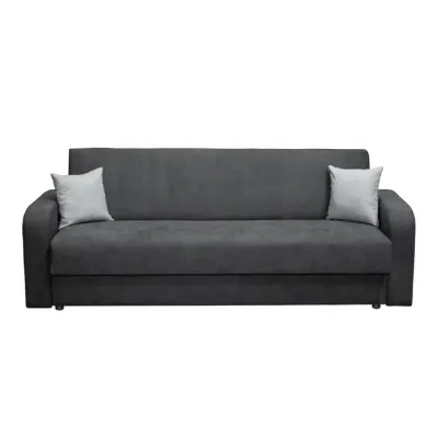 Canapea FANTAZI S extensibila, 3 locuri, cu arcuri, lada depozitare, gri inchis, 225x80x90 cm