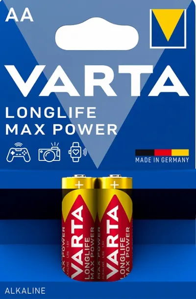 Baterii alcaline VARTA - Longlife Max Power, AA, 2 buc.