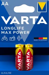 Baterii alcaline VARTA - Longlife Max Power, AA, 2 buc.