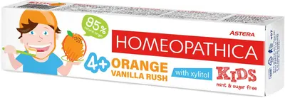 Astera Homeopathica Kids Pastă de dinţi Orange & Vanilla Rush, 4+ ani, 50 ml