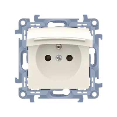 Priza IP44 cu impamantare, garnitura de etansare cu obturatoare de protectie, capac crem 16 A, 250V~, crem, borne cu surub