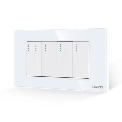 Intrerupator Mecanic 5 Posturi LUXION cu Rama din Sticla, Standard Italian, 4M