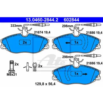 Set placute frana, frana disc ATE 13.0460-2844.2