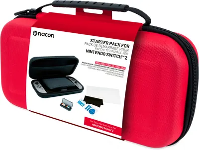Husă si protector Nacon - Starter Pack, roșie (Nintendo Switch 2)