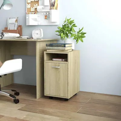 vidaXL Dulap lateral cu roți, stejar sonoma 33x38x60 cm lemn prelucrat