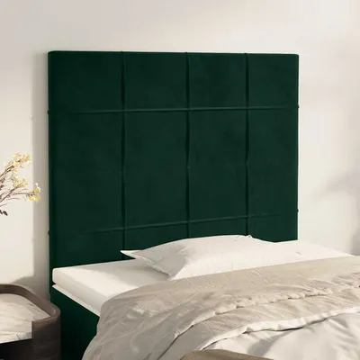 vidaXL Tăblie de pat verde închis 80x5x118/128 cm catifea