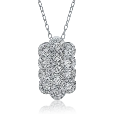 Lant cu pandantiv din aur alb cu diamante de 0.79ct