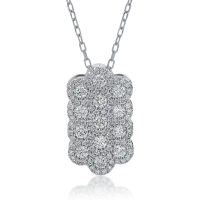 Lant cu pandantiv din aur alb cu diamante de 0.79ct