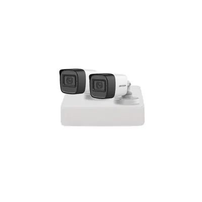 Sistem supraveghere exterior basic HikVision, 2 camere, 2 MP, IR 30 m, 2.8 mm, microfon