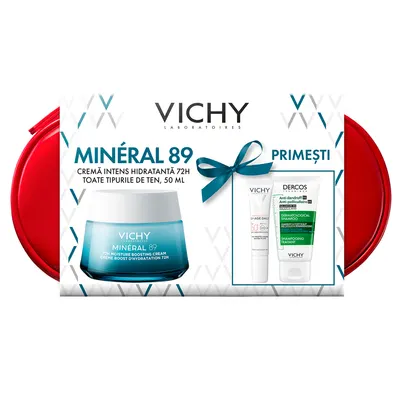 Trusa Crema MineralL 89 72H + Capital Soleil SPF 50+ + Dercos anti-matreata, Vichy | 50 ml + 15 ml + 50 ml
