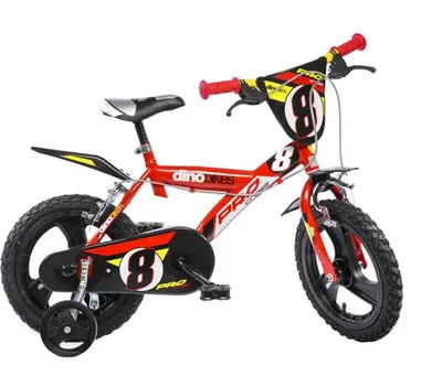 Bicicleta copii Dino Bikes 163 GLN diametru 16 inch, varsta cuprinsa intre 6-8 ani si inaltimea de 107-125 cm, roti ajutatoare, aparatoare lant, frana pe ambele roti