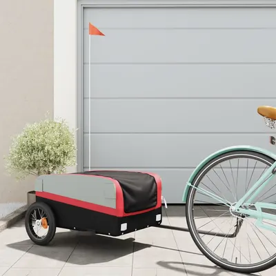 Gossi remorca pentru biciclete, negru si rosu, 30 kg, fier