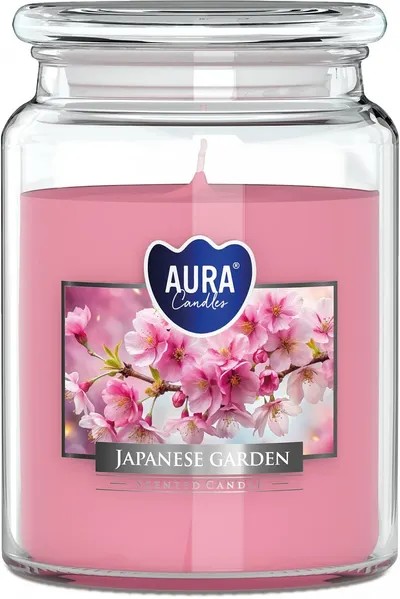 Lumânare parfumată Bispol Aura - Japanese Garden, 500 g