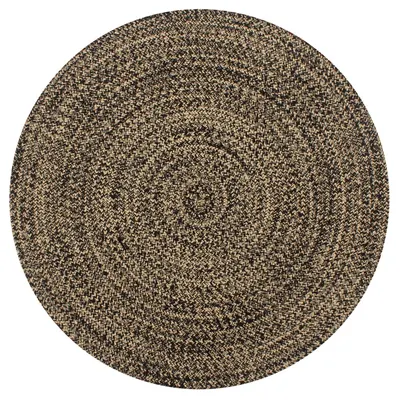 Gossi covor manual, negru si natural, 90 cm, iuta