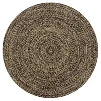 Gossi covor manual, negru si natural, 90 cm, iuta