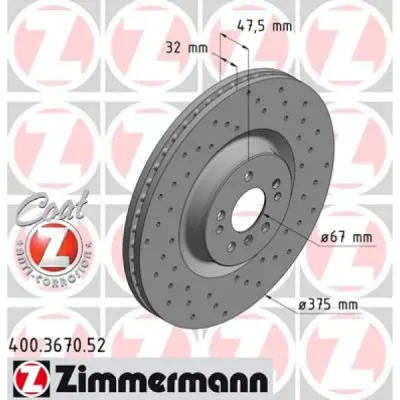 Disc frana ZIMMERMANN 400.3670.52