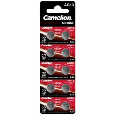 Baterii ceas alcaline AG13 LR44 G13 A76, 10 Buc. Camelion