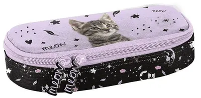 Penar școlar oval Paso Cat - Meow, 1 fermoar