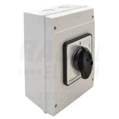 Intrerupator manual, ON-OFF, in carcasa TK-129/3T65 400V, 50Hz, 125A, 3P, 30kW, 88×88mm, 90°, IP65