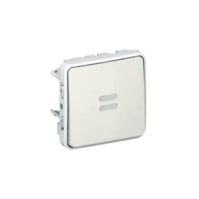 Switch Plexo IP55 - 2-way cu indicator - 10 AX 250 V~ - modular - alb