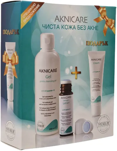Synchroline AknicareSet - Gel de curățare, loțiune și cremă, 200 + 25 + 50 ml
