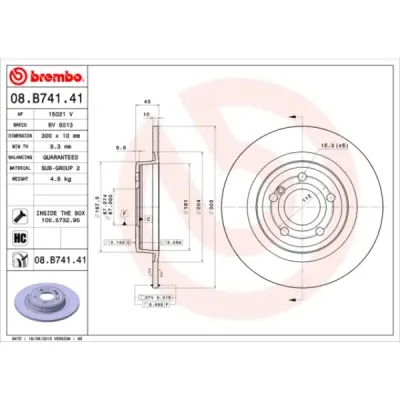Disc frana BREMBO 08.B741.41