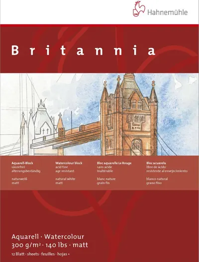 Bloc de schițe Hahnemuhle Britania - 24 x 32 cm, hârtie presată la rece, 12 coli