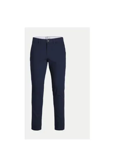 Pantaloni Barbati - Jack Jones - 304376108 - Bumbac - Elastan - W27-L32 US - Albastru