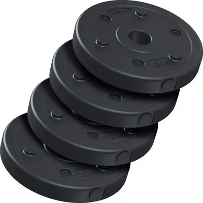 Set de placi de greutati 5 KG (4x1.25 KG) 30 si 31mm umplute cu ciment