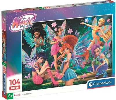 Puzzle pentru copii Clementoni de 104 piese - Zânele din Winx Club